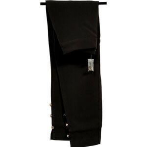 Jessica London Black Trousers Gold Button Leg Detail Side Pockets 12W NEW